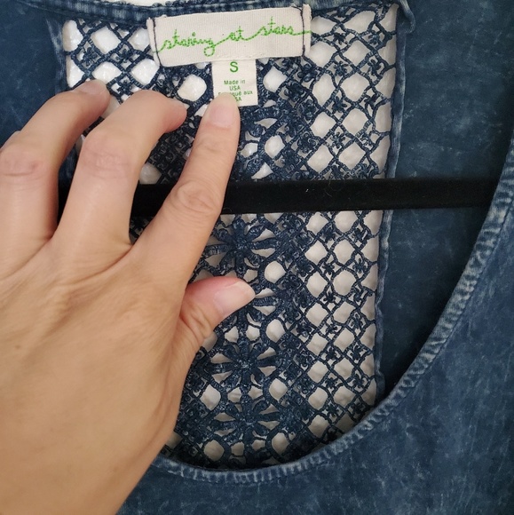 Staring At Stars Blue Acid Wash Tank - Picture 3 of 7